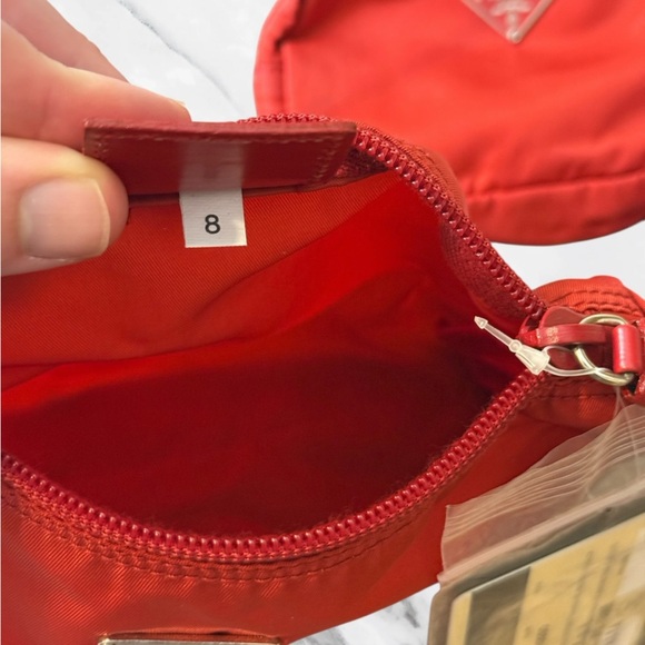 PRADA Necessaire Tessuto Vela Nylon Cosmetic Pouch Set in Rosso Red NWT COA - Picture 10 of 12
